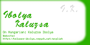 ibolya kaluzsa business card